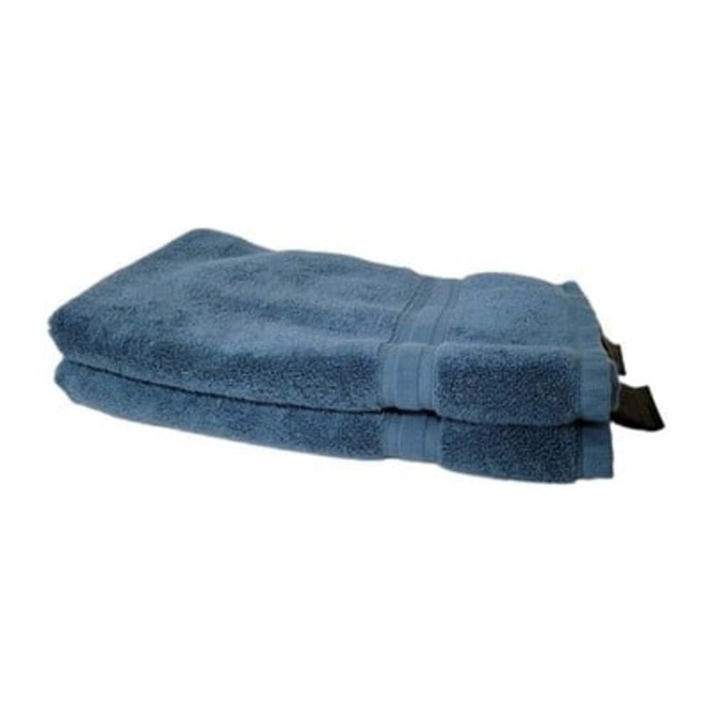Wamsutta Hand Towels Set Of 2 Teal Blue 100% Pima Cotton 15" X 28"